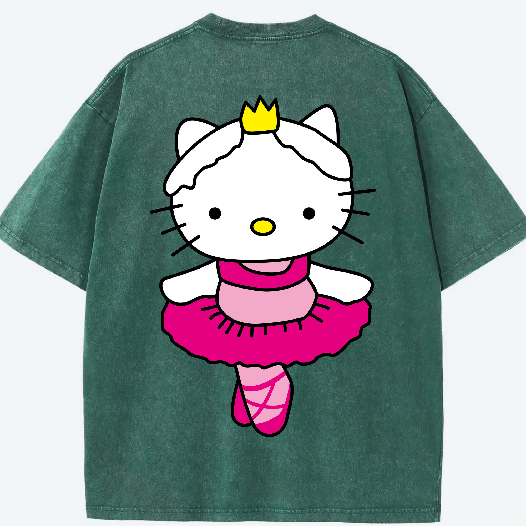 （画像用） Hello Kitty ハローキティ 綿100% ヴィンテージ風 半袖Tシャツ（背面プリント）